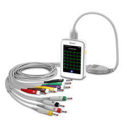 Boitier d'acquisition ECG Edan DX22 et ses fils