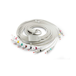 Câble patient 10 fils fiche banane 4mm pour ECG Edan SE 1201, 300B et 601C